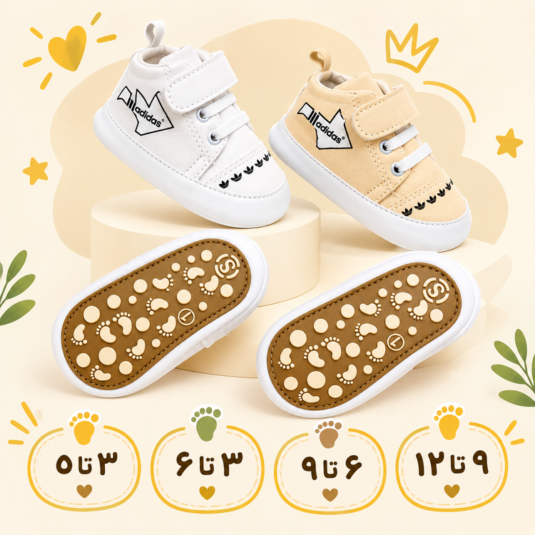 پاپوش کتونی نوزادی طرح adidas